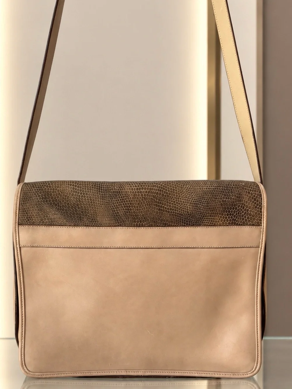 Vintage Gucci Snakeskin/Leather Rare Crossbody Messenger Unisex VG